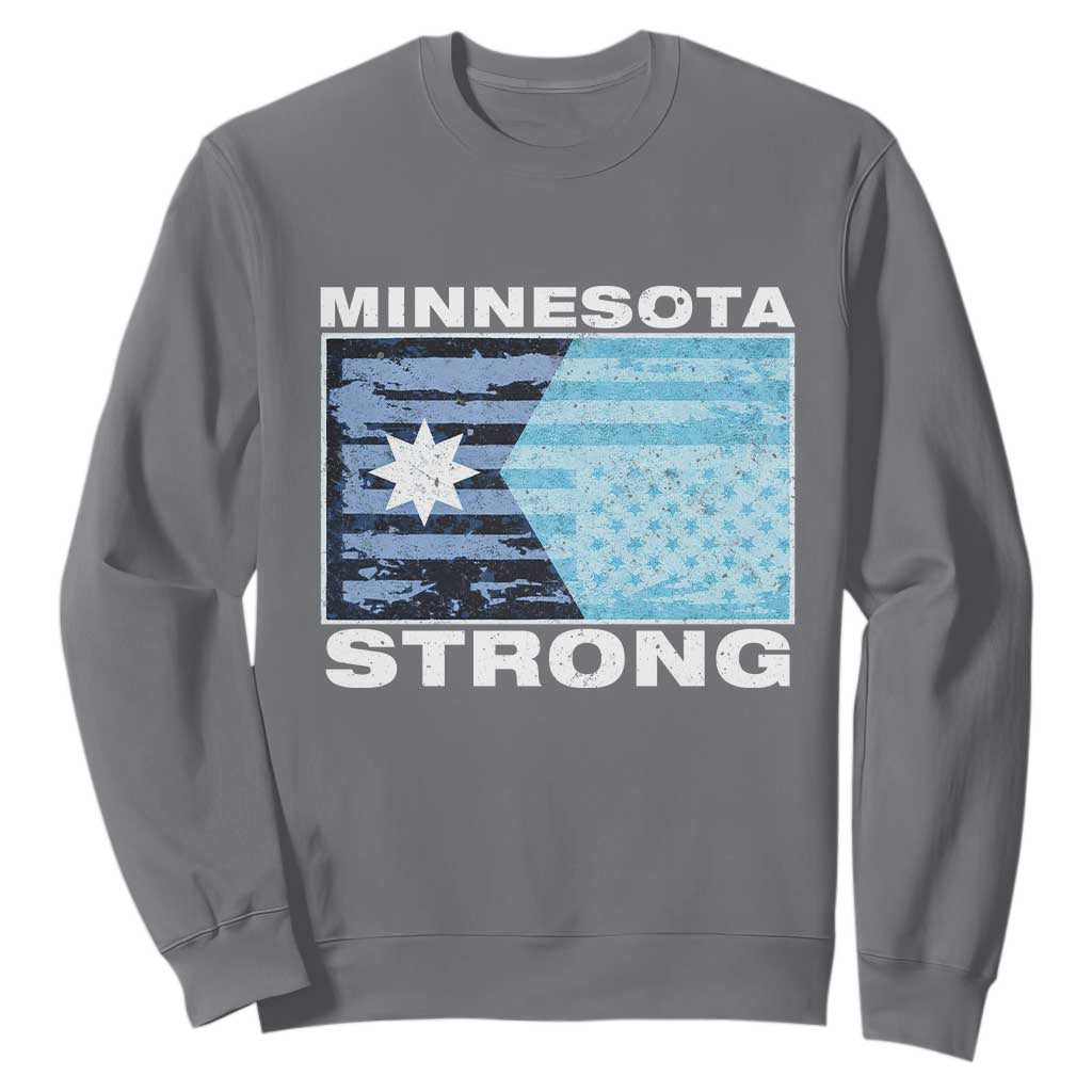 Minnesota Strong Sweatshirt MN State Flag Political Protest MN Resistance Abolish ICE TS14 Charcoal Print Your Wear