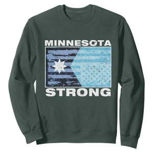 Minnesota Strong Sweatshirt MN State Flag Political Protest MN Resistance Abolish ICE TS14 Dark Forest Green Print Your Wear