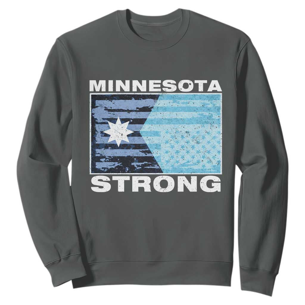 Minnesota Strong Sweatshirt MN State Flag Political Protest MN Resistance Abolish ICE TS14 Dark Heather Print Your Wear