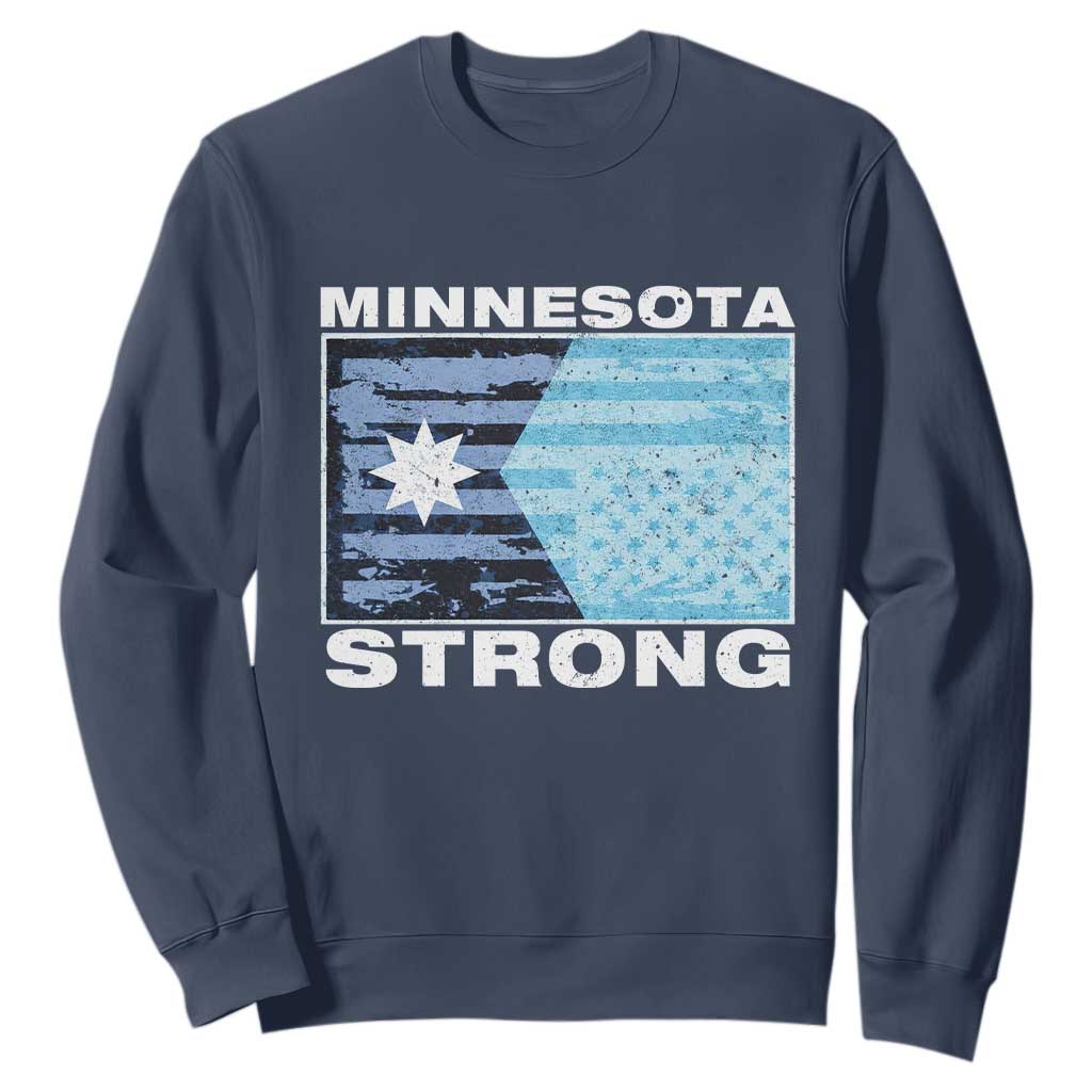 Minnesota Strong Sweatshirt MN State Flag Political Protest MN Resistance Abolish ICE TS14 Navy Print Your Wear