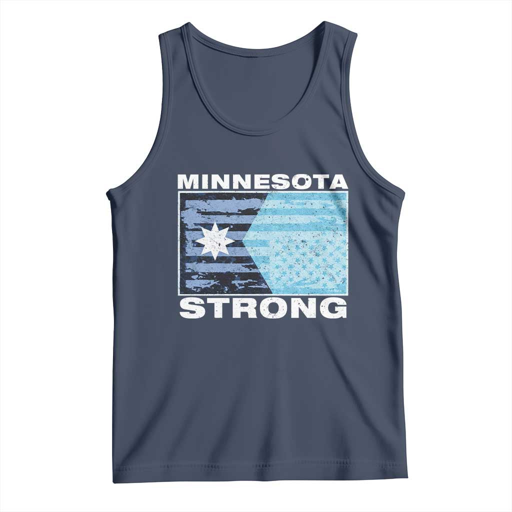 Minnesota Strong Tank Top MN State Flag Political Protest MN Resistance Abolish ICE TS14 Navy Print Your Wear