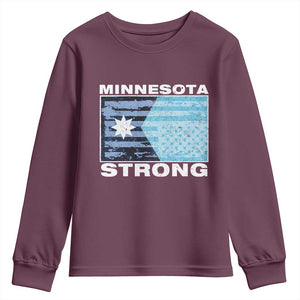 Minnesota Strong Youth Sweatshirt MN State Flag Political Protest MN Resistance Abolish ICE TS14 Maroon Print Your Wear