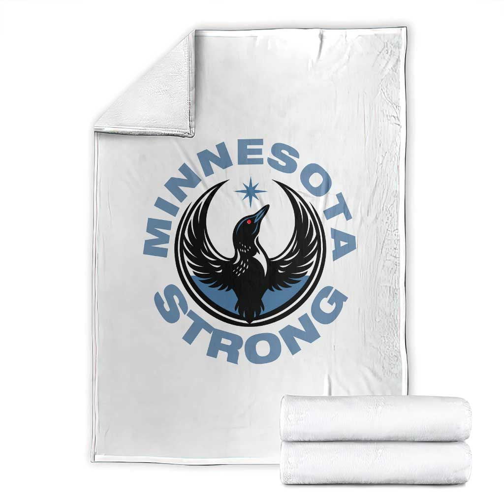 Minnesota Strong Throw Blanket MN State Bird Loon Resistance Political Protest TS14 White Print Your Wear