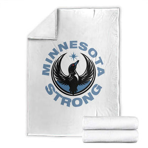 Minnesota Strong Throw Blanket MN State Bird Loon Resistance Political Protest TS14 White Print Your Wear