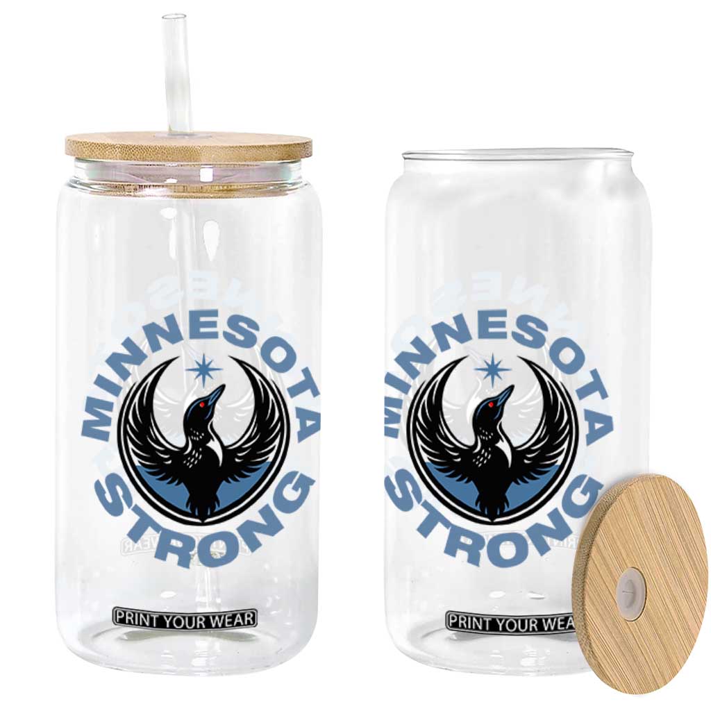 Minnesota Strong Glass Can MN State Bird Loon Resistance Political Protest TS14 Print Your Wear