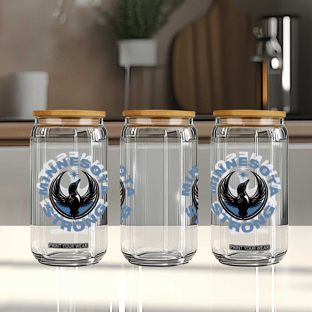 Minnesota Strong Glass Can MN State Bird Loon Resistance Political Protest TS14 Print Your Wear