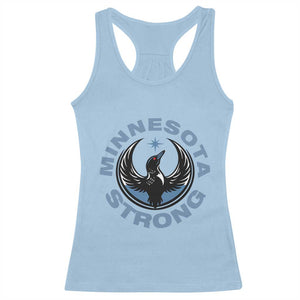 Minnesota Strong Racerback Tank Top MN State Bird Loon Resistance Political Protest TS14 Light Blue Print Your Wear
