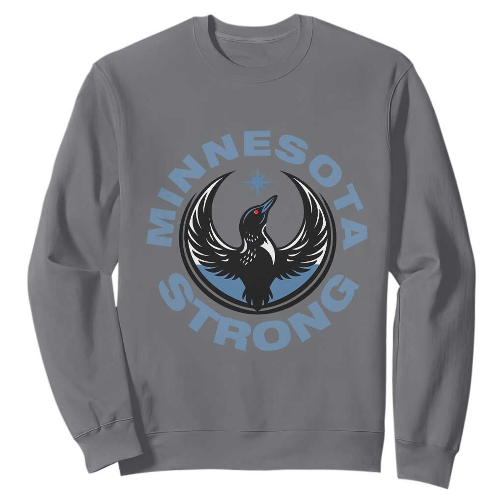 Minnesota Strong Sweatshirt MN State Bird Loon Resistance Political Protest TS14 Charcoal Print Your Wear