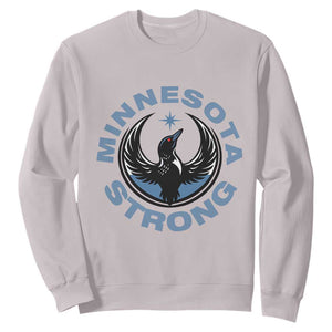 Minnesota Strong Sweatshirt MN State Bird Loon Resistance Political Protest TS14 Ice Gray Print Your Wear