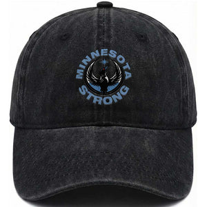 Minnesota Strong Washed Cotton Baseball Cap MN State Bird Loon Resistance Political Protest TS14 Washed Cap Universal Fit Black Print Your Wear
