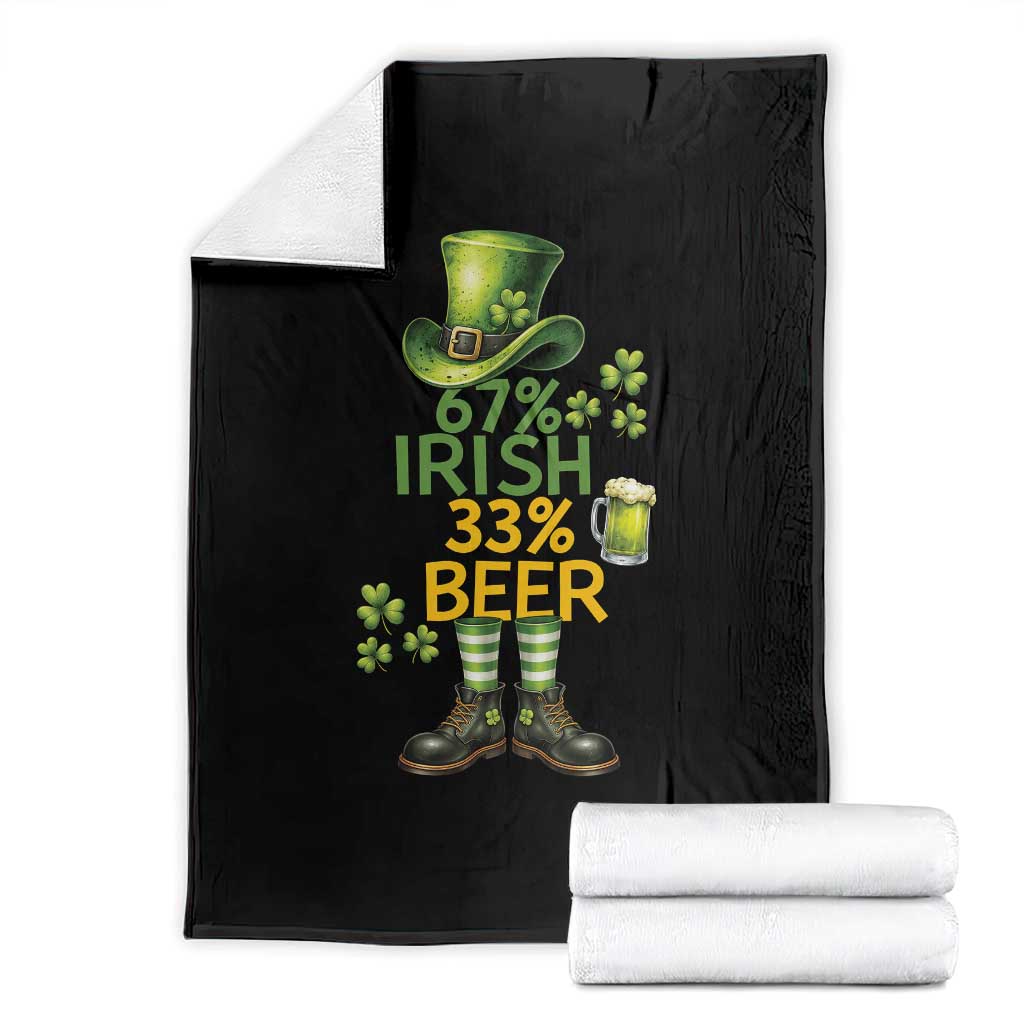 67 Irish 33 Beer Throw Blanket Funny Six Seven Leprechaun Drinking Beer Lover TS14 Black Print Your Wear