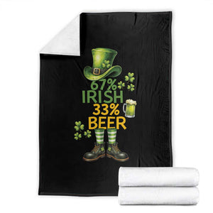67 Irish 33 Beer Throw Blanket Funny Six Seven Leprechaun Drinking Beer Lover TS14 Black Print Your Wear