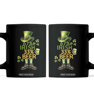 67 Irish 33 Beer Coffee Mug Funny Six Seven Leprechaun Drinking Beer Lover TS14 Black Print Your Wear