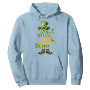 67 Irish 33 Beer Hoodie Funny Six Seven Leprechaun Drinking Beer Lover TS14 Light Blue Print Your Wear