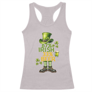 67 Irish 33 Beer Racerback Tank Top Funny Six Seven Leprechaun Drinking Beer Lover TS14 Ice Gray Print Your Wear