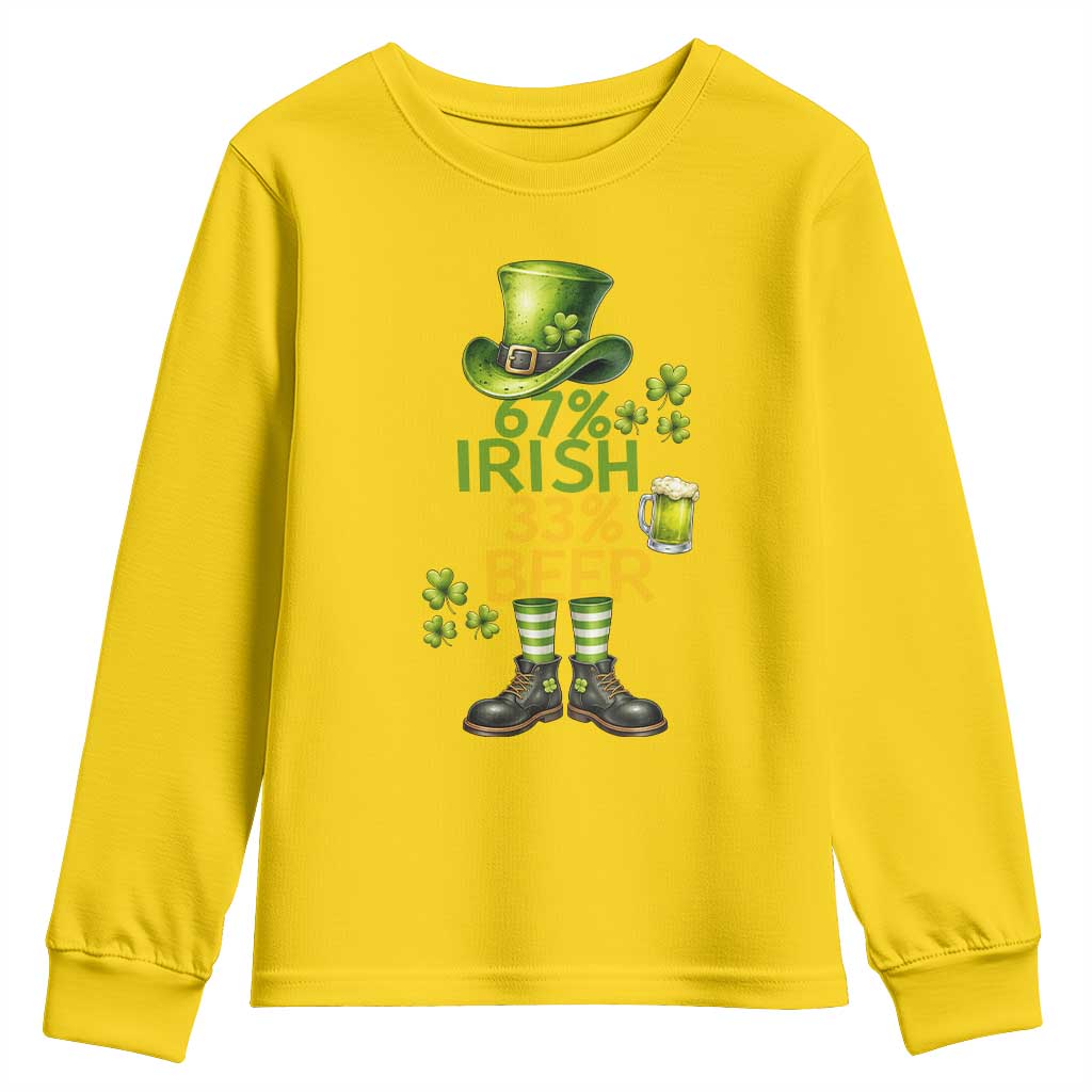 67 Irish 33 Beer Youth Sweatshirt Funny Six Seven Leprechaun Drinking Beer Lover TS14 Daisy Print Your Wear