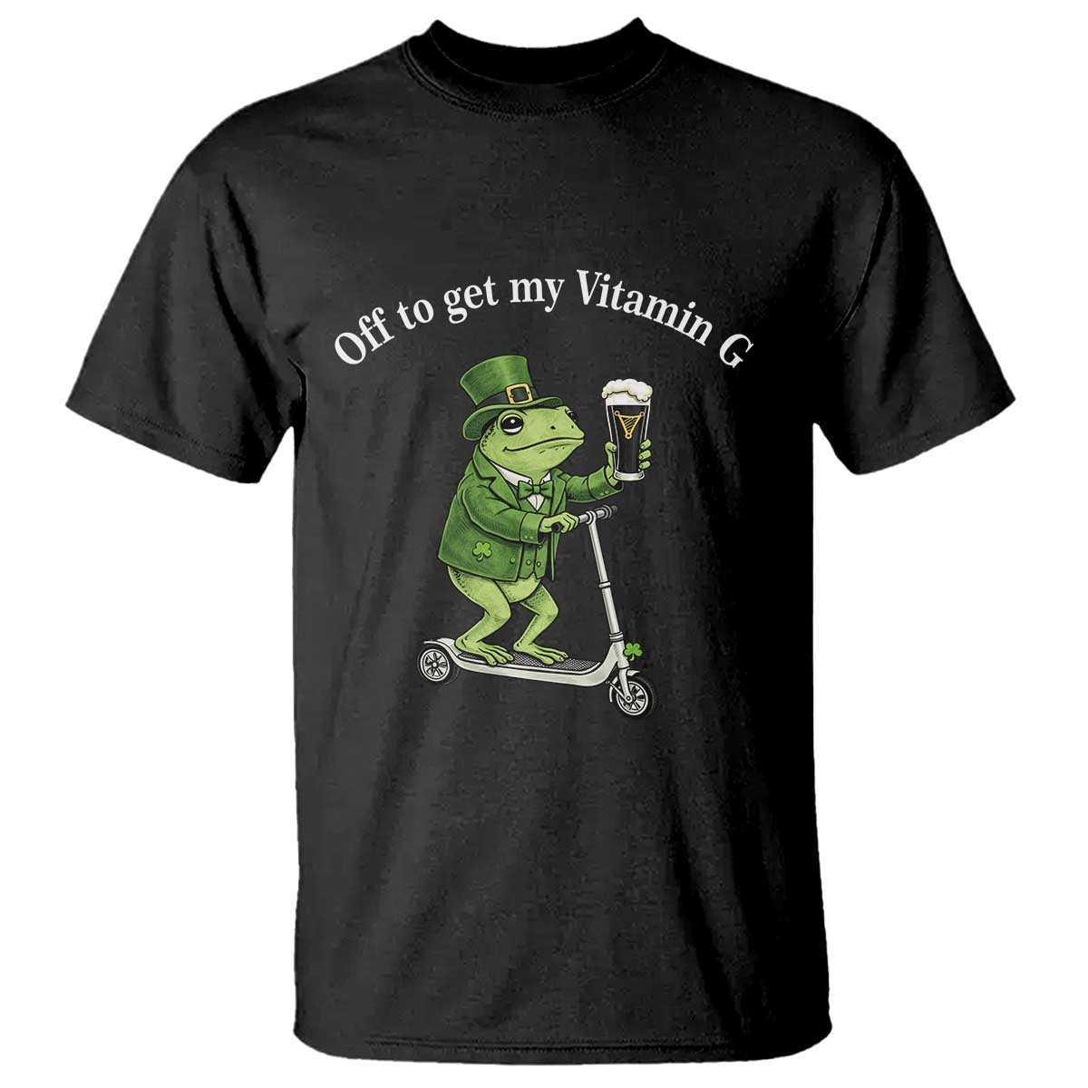Funny Frog St Patricks Day Meme T Shirt Vitamin G Irish Beer TS14 Black Print Your Wear