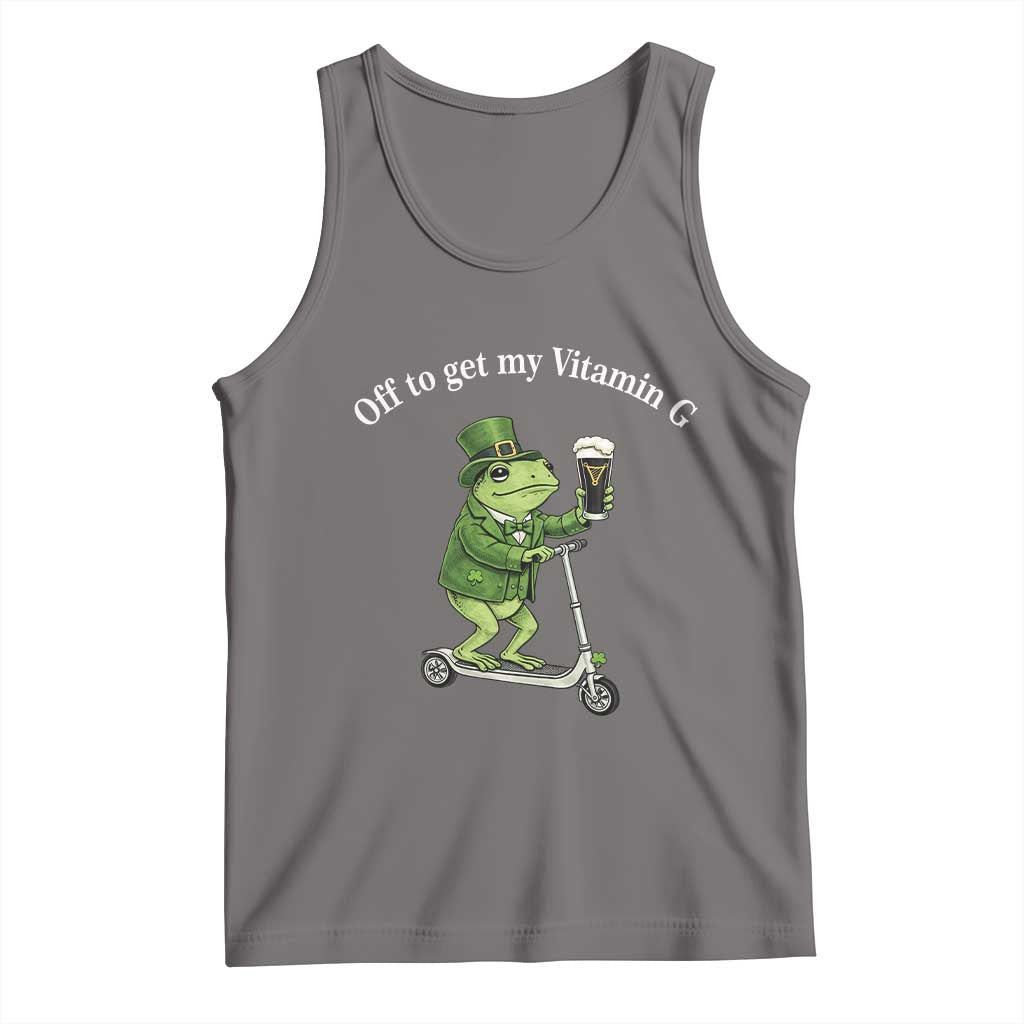 Funny Frog St Patricks Day Meme Tank Top Vitamin G Irish Beer TS14 Deep Heather Print Your Wear
