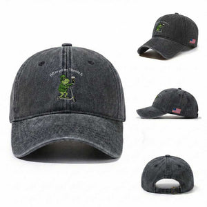 Funny Frog St Patricks Day Meme Washed Cotton Baseball Cap Vitamin G Irish Beer TS14 Washed Cap Universal Fit Dark Gray Print Your Wear