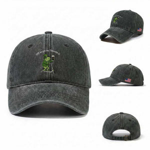 Funny Frog St Patricks Day Meme Washed Cotton Baseball Cap Vitamin G Irish Beer TS14 Washed Cap Universal Fit Dark Green Print Your Wear