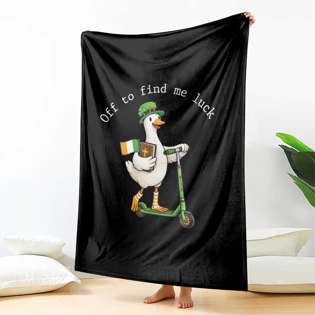 Funny Goose Christian St Patricks Day Throw Blanket Off To Find Me Lucky TS14 Print Your Wear