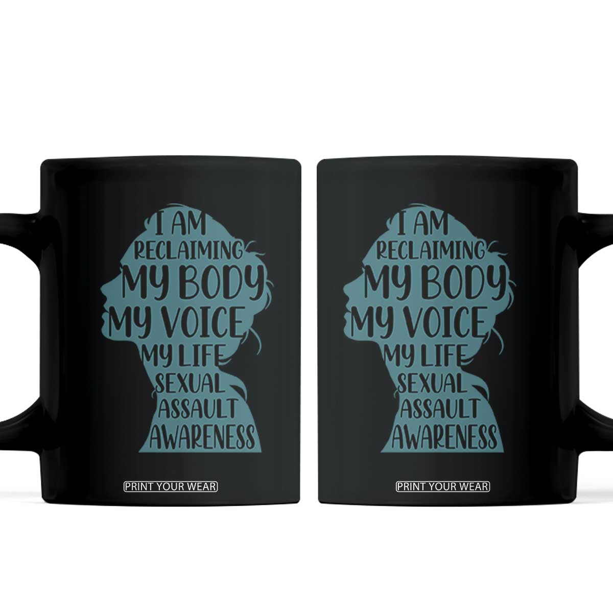 Sexual Assault Awareness Coffee Mug Women Support Survivors TS14 Black Print Your Wear