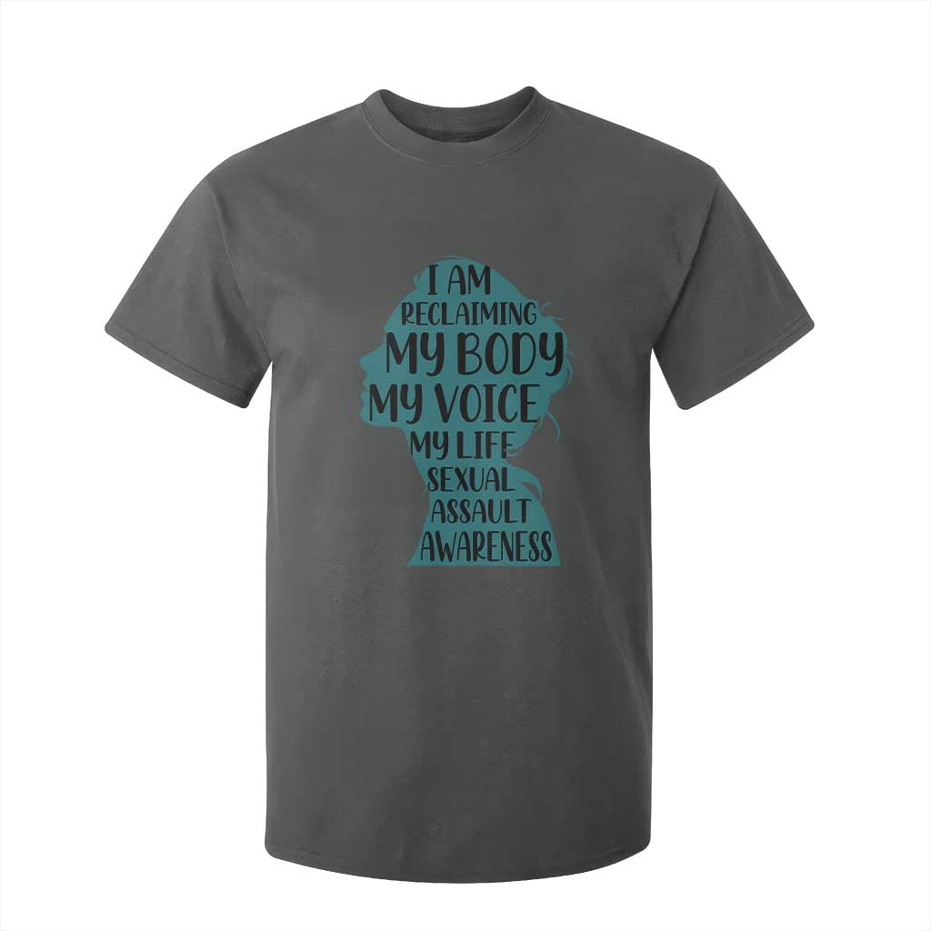 Sexual Assault Awareness T Shirt For Kid Women Support Survivors TS14 Dark Heather Print Your Wear