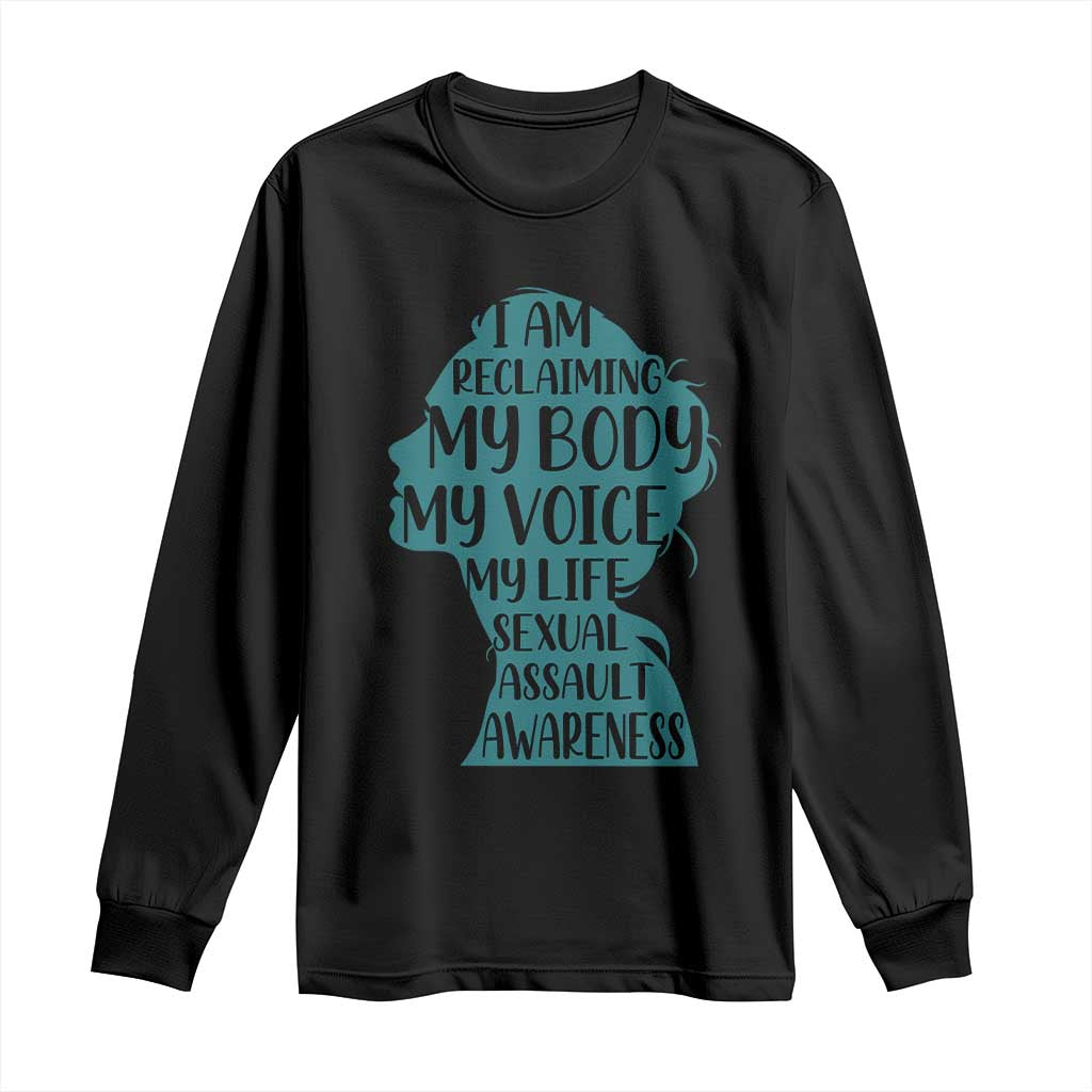 Sexual Assault Awareness Long Sleeve Shirt Women Support Survivors TS14 Black Print Your Wear