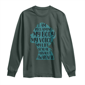 Sexual Assault Awareness Long Sleeve Shirt Women Support Survivors TS14 Dark Forest Green Print Your Wear
