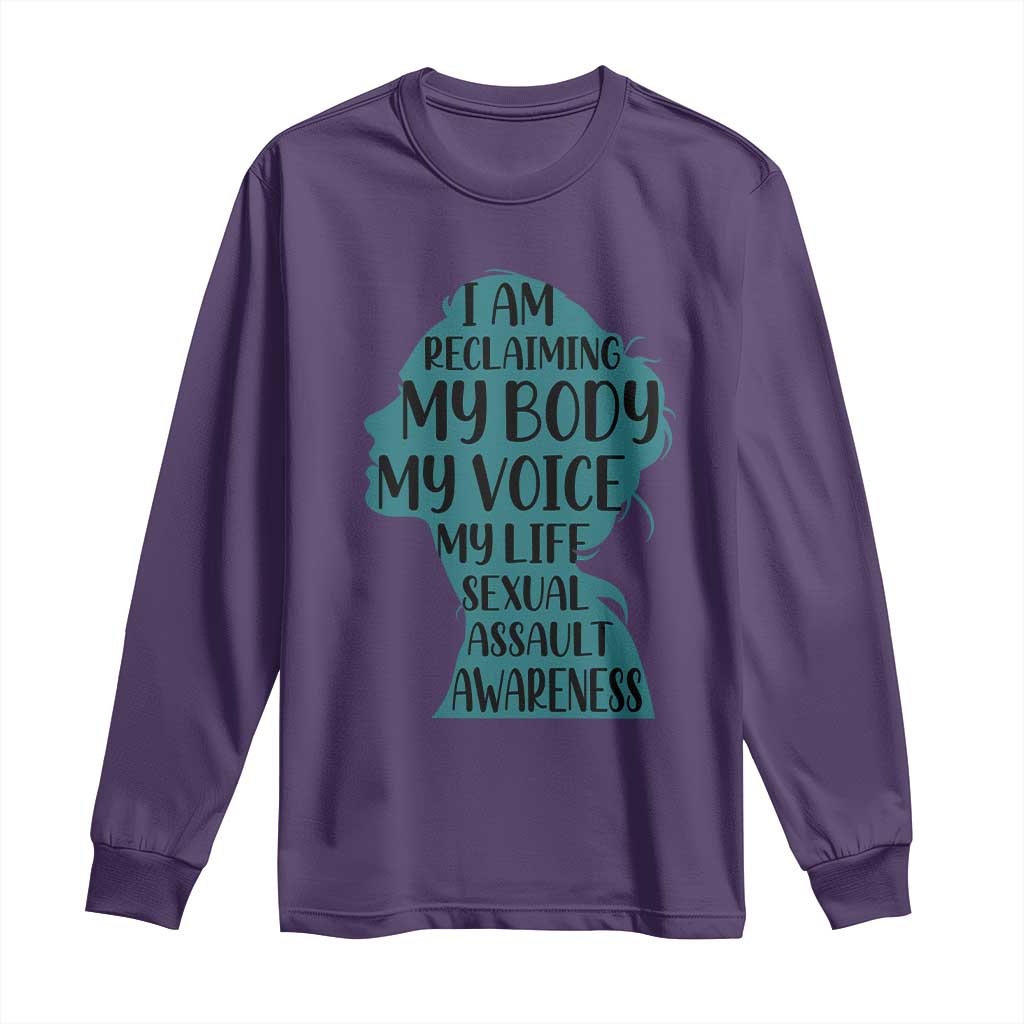 Sexual Assault Awareness Long Sleeve Shirt Women Support Survivors TS14 Purple Print Your Wear