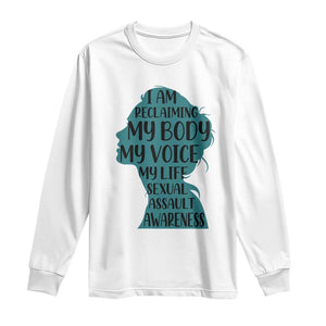 Sexual Assault Awareness Long Sleeve Shirt Women Support Survivors TS14 White Print Your Wear