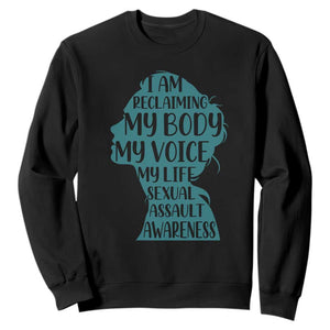 Sexual Assault Awareness Sweatshirt Women Support Survivors TS14 Black Print Your Wear