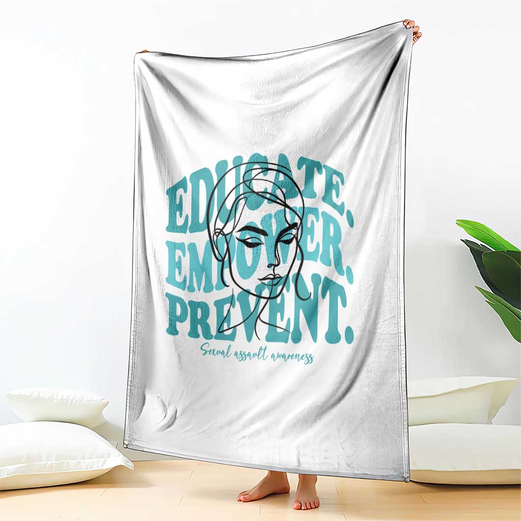 Sexual Assault Awareness Prevention Throw Blanket Educate Empower Prevent Women's Right TS14 Print Your Wear