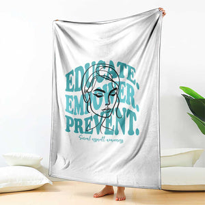 Sexual Assault Awareness Prevention Throw Blanket Educate Empower Prevent Women's Right TS14 Print Your Wear