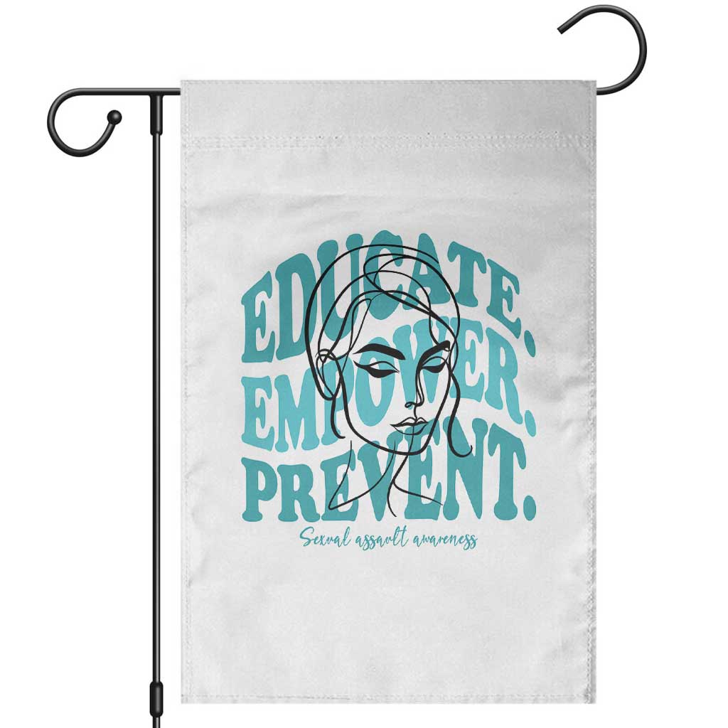 Sexual Assault Awareness Prevention Garden Flag Educate Empower Prevent Women's Right TS14 White Print Your Wear