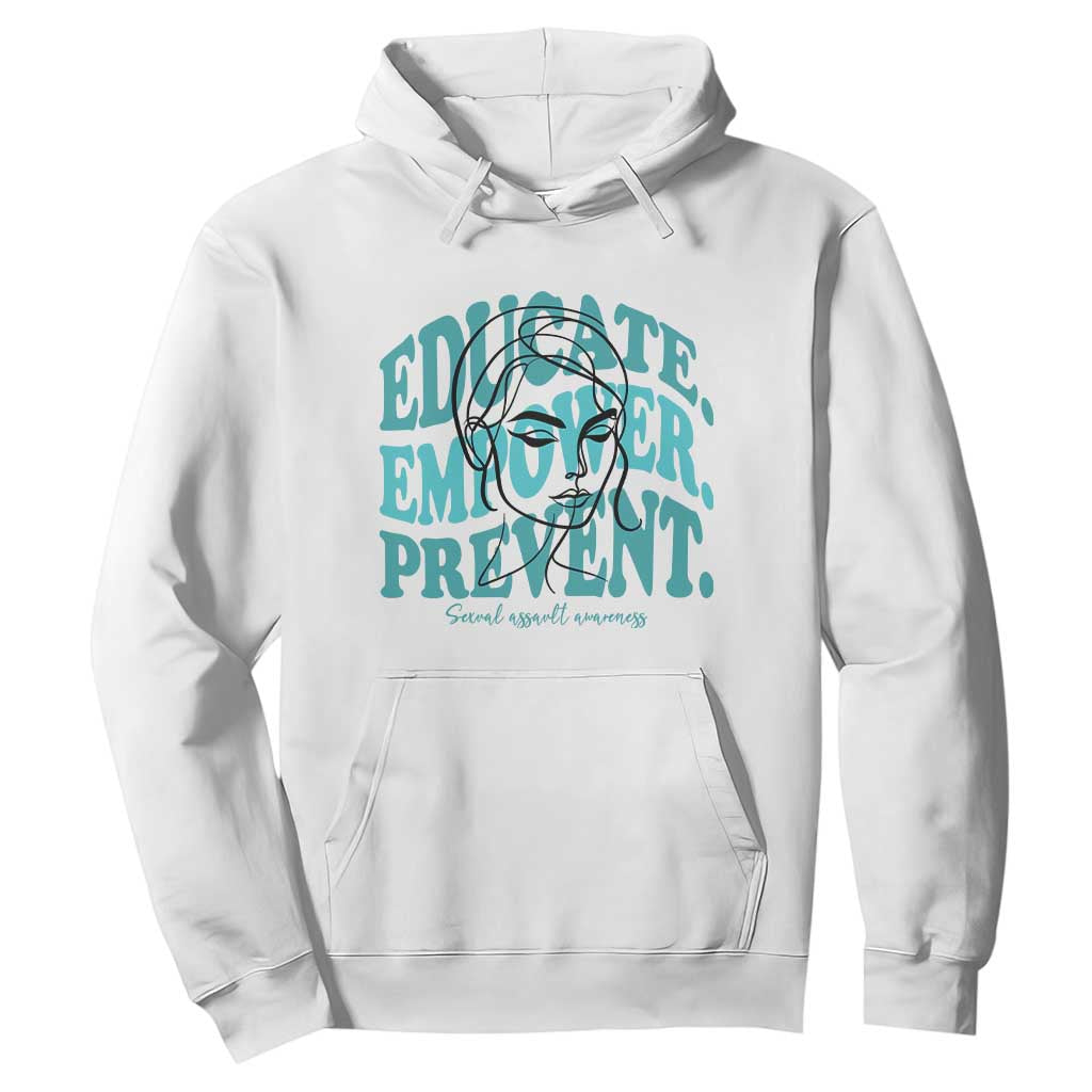 Sexual Assault Awareness Prevention Hoodie Educate Empower Prevent Women's Right TS14 White Print Your Wear