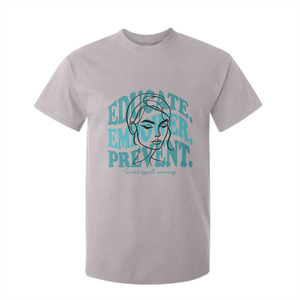 Sexual Assault Awareness Prevention T Shirt For Kid Educate Empower Prevent Women's Right TS14 Ice Gray Print Your Wear