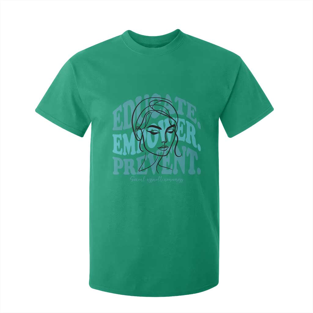 Sexual Assault Awareness Prevention T Shirt For Kid Educate Empower Prevent Women's Right TS14 Irish Green Print Your Wear