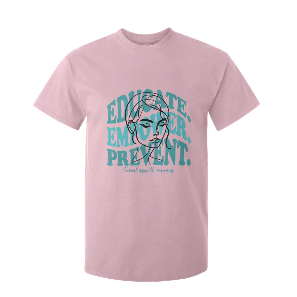 Sexual Assault Awareness Prevention T Shirt For Kid Educate Empower Prevent Women's Right TS14 Light Pink Print Your Wear