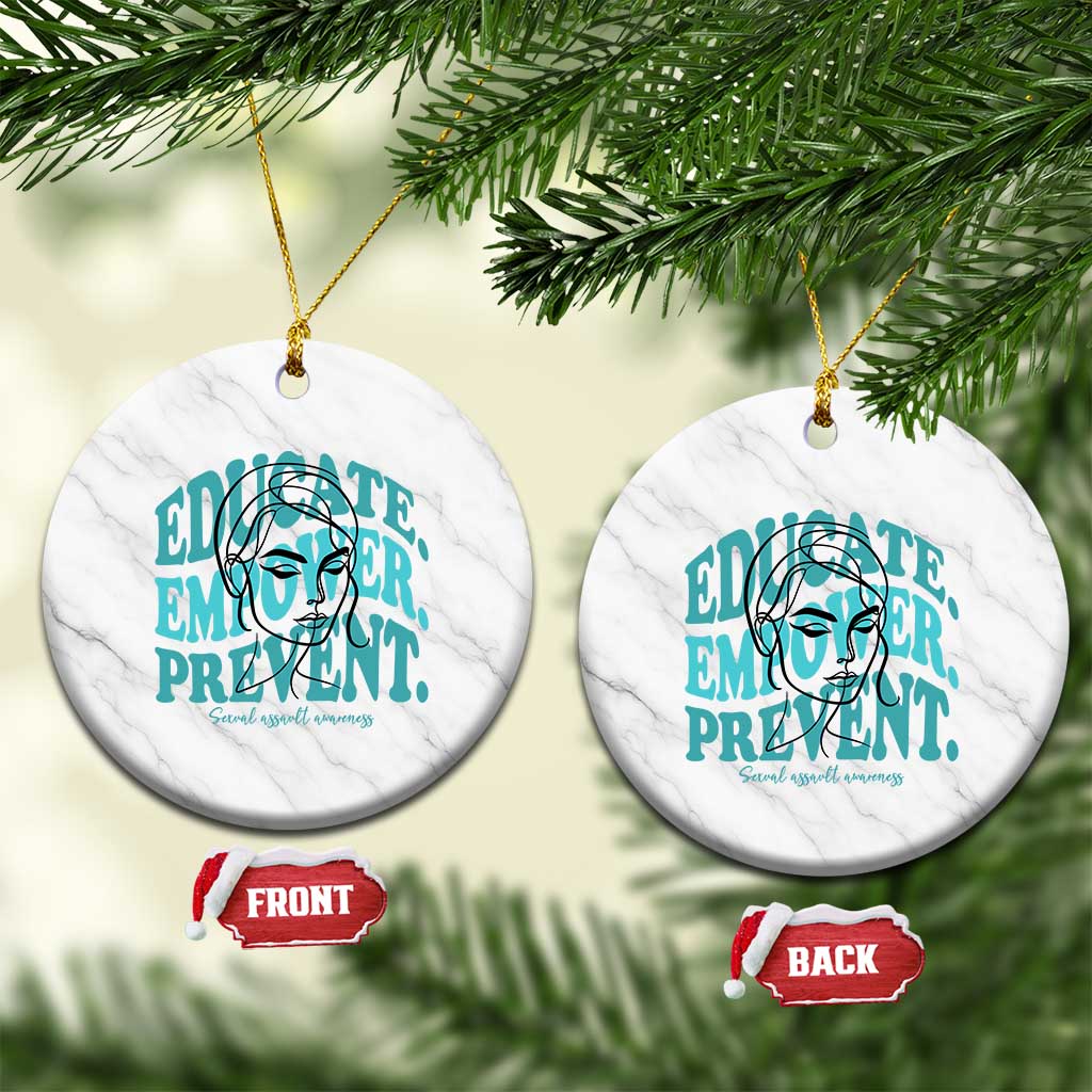 Sexual Assault Awareness Prevention Ceramic Ornament Educate Empower Prevent Women's Right TS14 1pc White Marble Print Your Wear