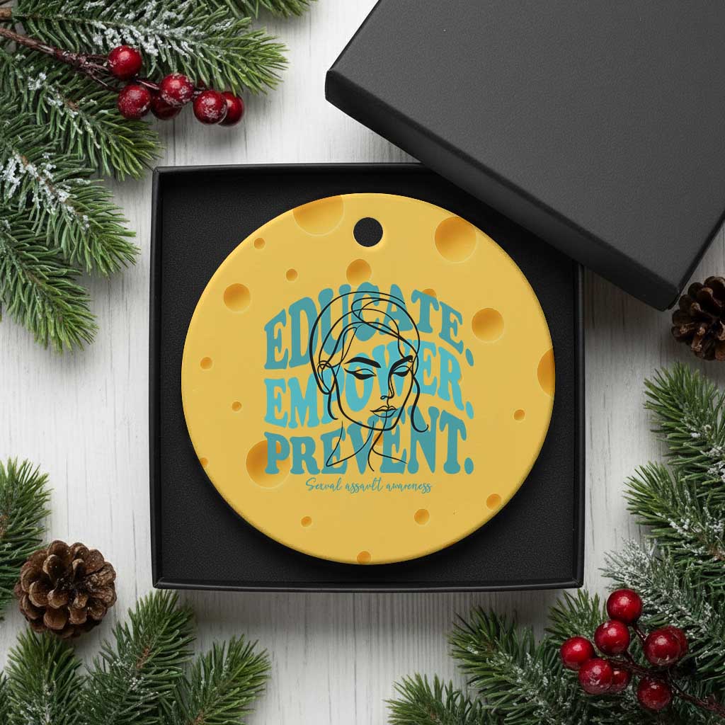 Sexual Assault Awareness Prevention Ceramic Ornament Educate Empower Prevent Women's Right TS14 1pc Yellow Cheese Print Your Wear