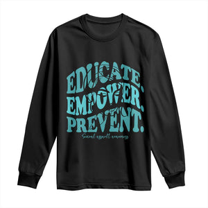 Sexual Assault Awareness Prevention Long Sleeve Shirt Educate Empower Prevent Women's Right TS14 Black Print Your Wear
