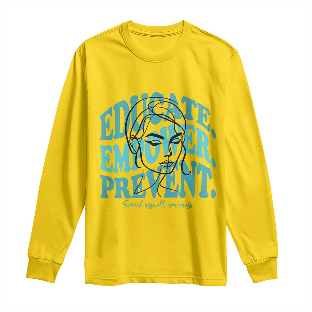 Sexual Assault Awareness Prevention Long Sleeve Shirt Educate Empower Prevent Women's Right TS14 Daisy Print Your Wear