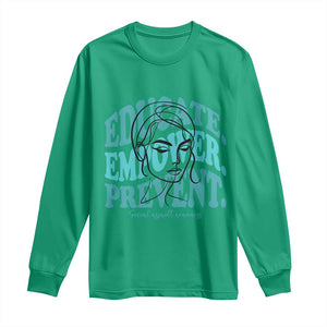 Sexual Assault Awareness Prevention Long Sleeve Shirt Educate Empower Prevent Women's Right TS14 Irish Green Print Your Wear