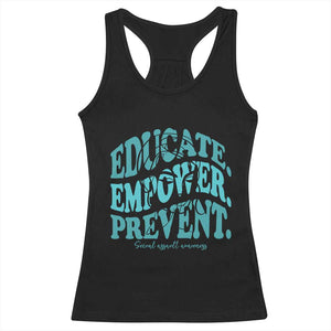 Sexual Assault Awareness Prevention Racerback Tank Top Educate Empower Prevent Women's Right TS14 Black Print Your Wear