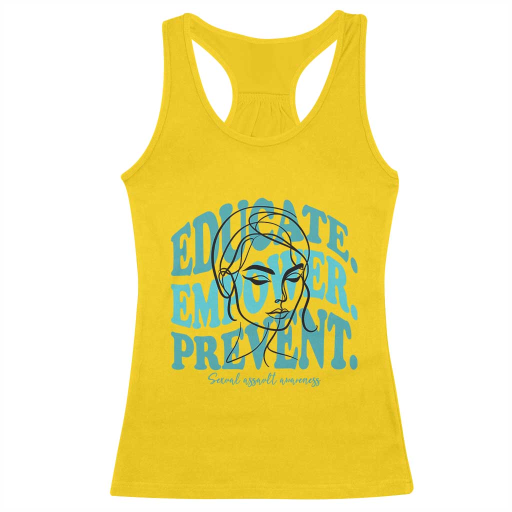 Sexual Assault Awareness Prevention Racerback Tank Top Educate Empower Prevent Women's Right TS14 Daisy Print Your Wear