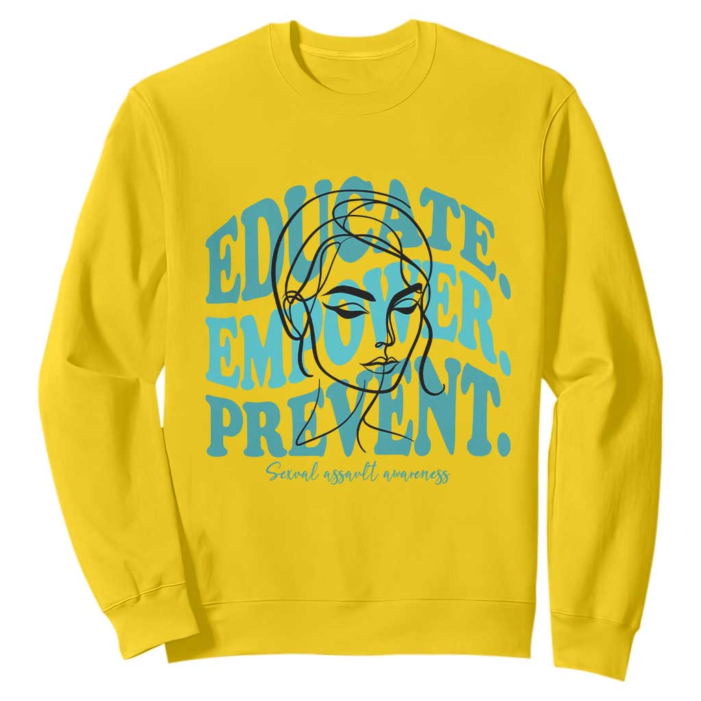 Sexual Assault Awareness Prevention Sweatshirt Educate Empower Prevent Women's Right TS14 Daisy Print Your Wear