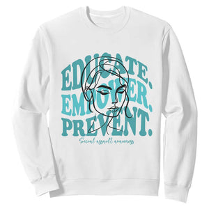 Sexual Assault Awareness Prevention Sweatshirt Educate Empower Prevent Women's Right TS14 White Print Your Wear