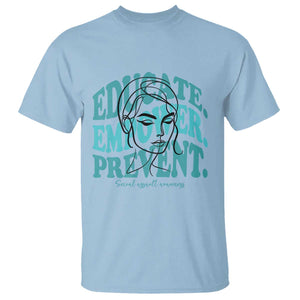 Sexual Assault Awareness Prevention T Shirt Educate Empower Prevent Women's Right TS14 Light Blue Print Your Wear