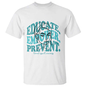 Sexual Assault Awareness Prevention T Shirt Educate Empower Prevent Women's Right TS14 White Print Your Wear